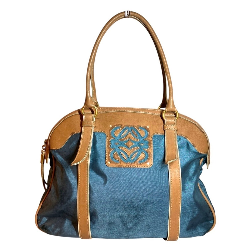 Loewe handbag, Anagram design, nylon and leather.